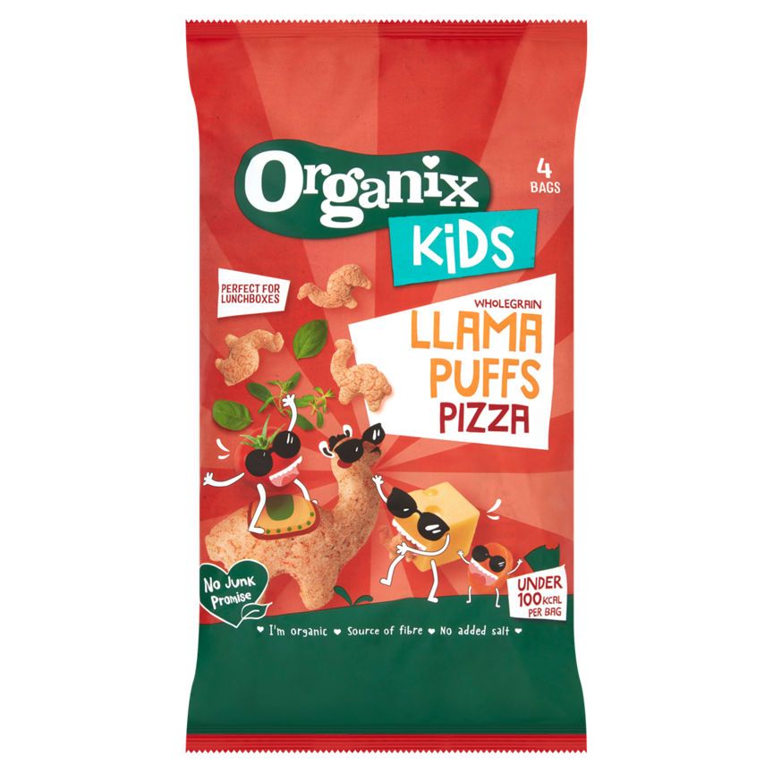 Organix KIDS Pizza Wholegrain Organic Llama Puffs Multipack 4x Baby Food ASDA   