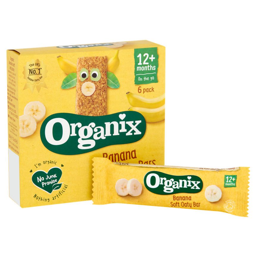 Organix Banana Organic Soft Oat Snack Bars Multipack 6x30g