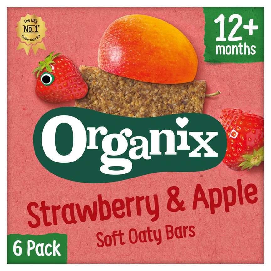 Organix Strawberry Organic Soft Oat Snack Bars Multipack 6x30g