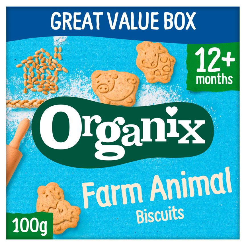 Organix Farm Animal Organic Toddler Snack Biscuits 100g