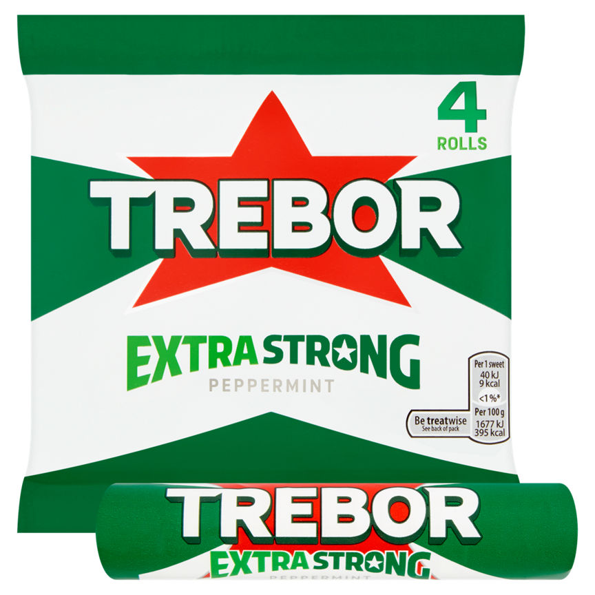 Trebor Extra Strong Peppermint Mints 4 Pack Snacks & Confectionery ASDA   