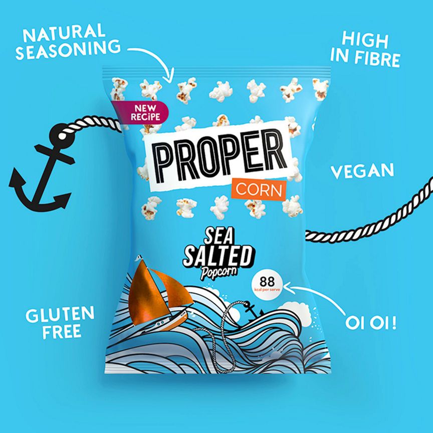 Propercorn Lightly Sea Salted Popcorn Sharing Bag Crisps, Nuts & Snacking Fruit ASDA   