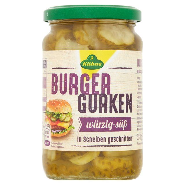 Kuhne Burger Crinkle Cut Gherkins   330g