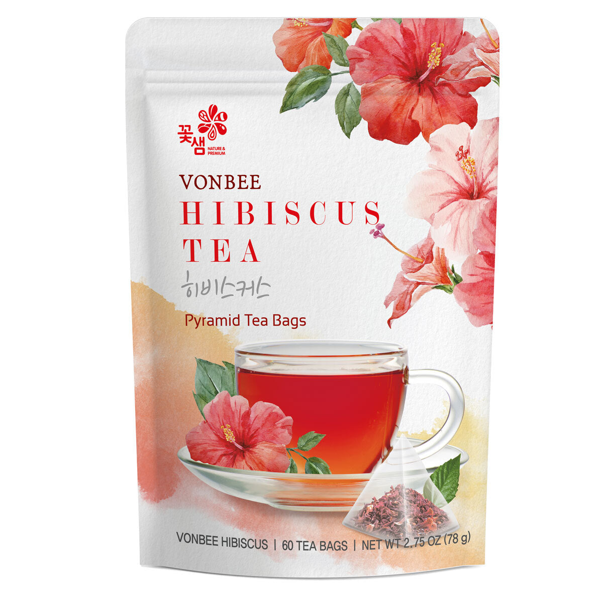 Vonbee Hibiscus Pyramid Tea Bags, 60 Pack GOODS Costco UK   