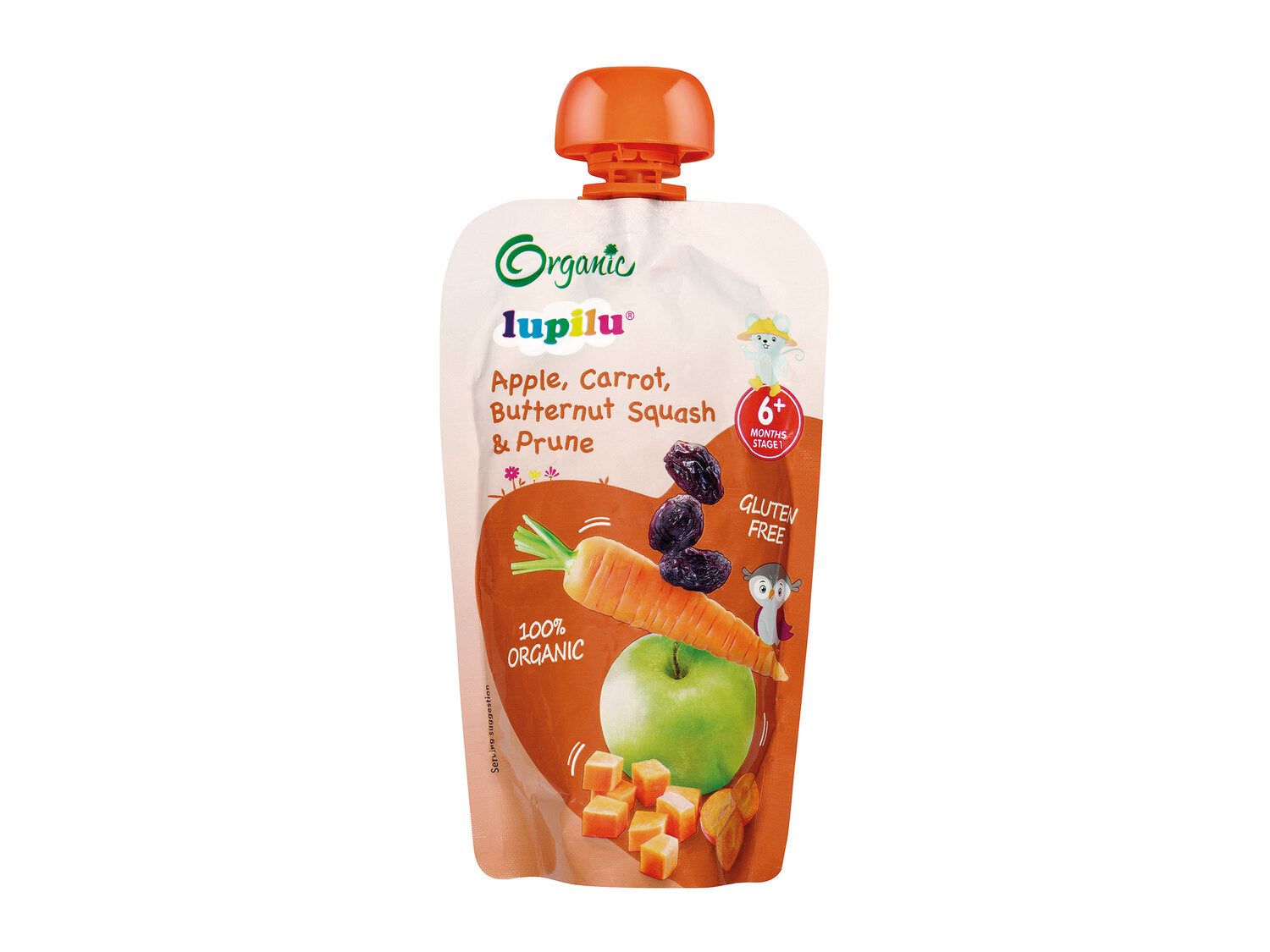 Lupilu Apple, Carrot, Butternut Squash & Prune Fruit & Veg Baby Pouch 6+ Months GOODS Lidl   