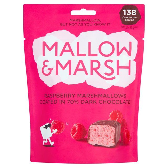 Mallow & Marsh Raspberry Marshmallows Coated in 70% Dark Chocolate GOODS ASDA   