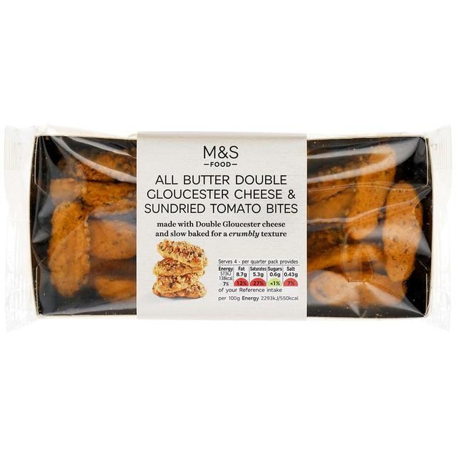 M&S All Butter Double Gloucester Cheese & Sundried Tomato Bites Food Cupboard M&S Default Title  