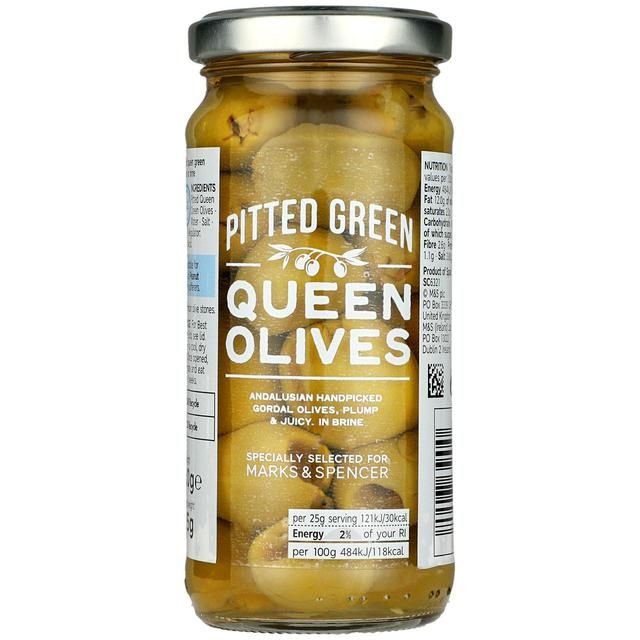 M&S Pitted Green Queen Olives