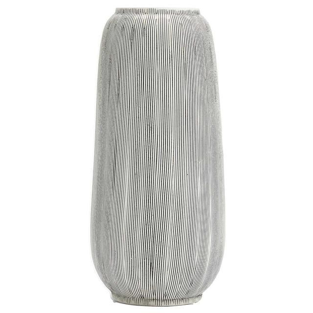 M&S Large Linear Striped Flower Vase 'One Size Grey