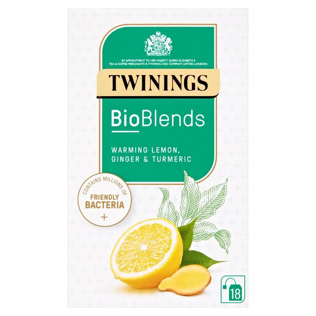 Twinings Bioblends Lemon, Ginger and Turmeric Tea with Friendly Bacteria