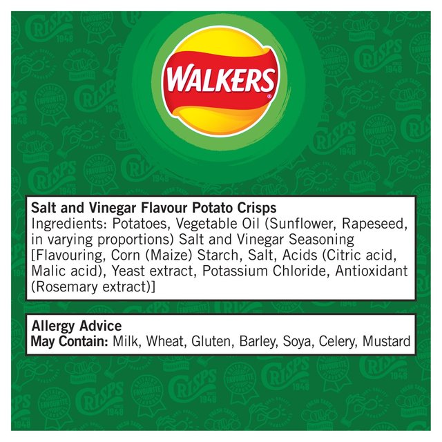 Walkers Salt & Vinegar Multipack Crisps GOODS ASDA   