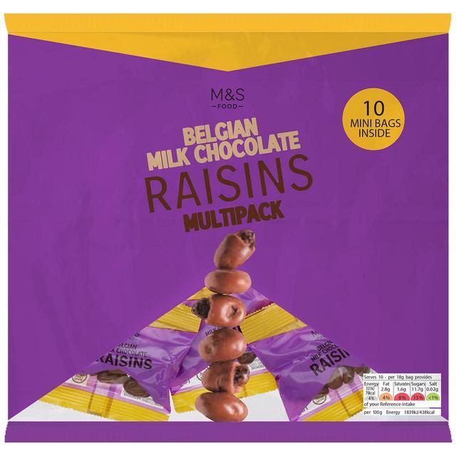 M&S Belgian Milk Chocolate Raisins Multipack