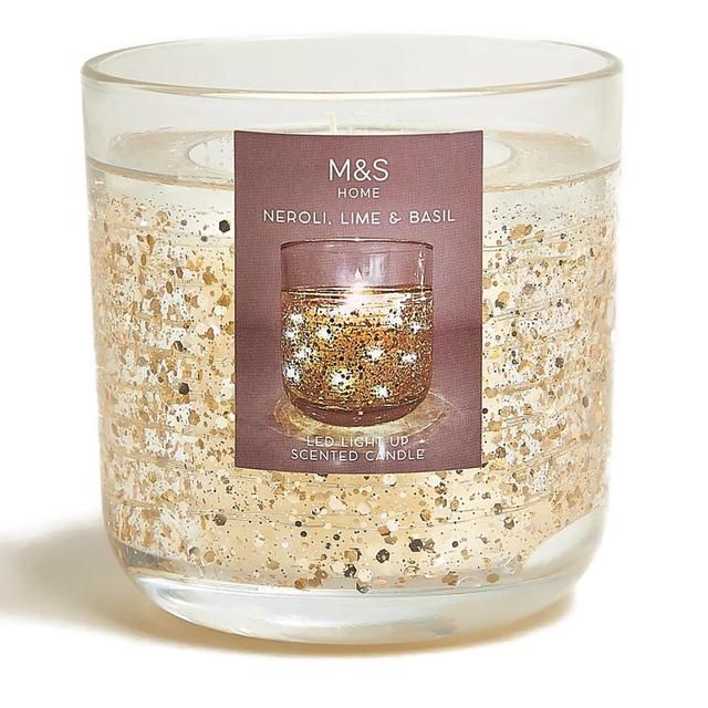 M&S Neroli Lime & Bergamot Gold Light Up Candle