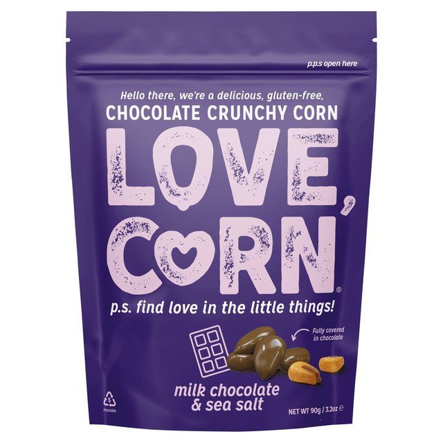 LOVE CORN Milk Chocolate &amp; Sea Salt   90g Default Title