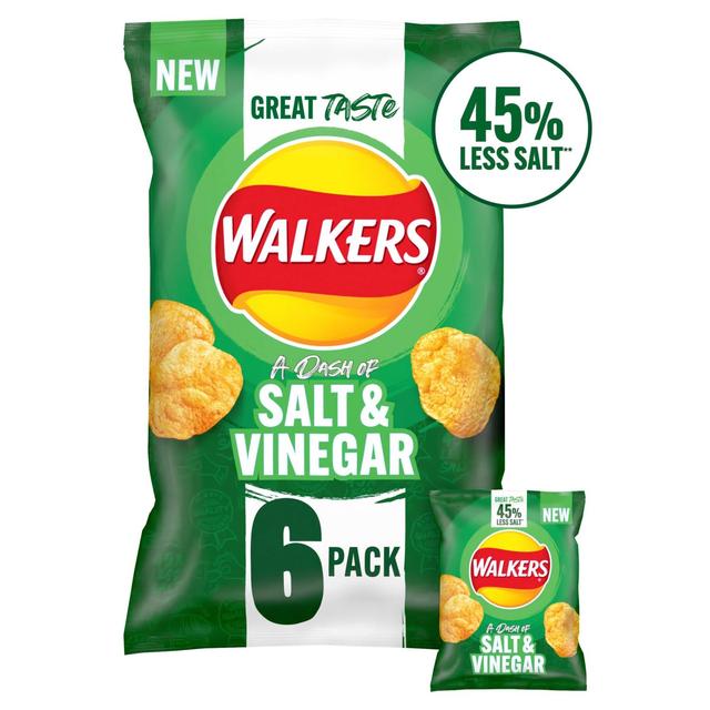 Walkers Less Salt A Dash of Salt & Vinegar Multipack Crisps