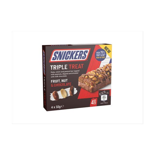 Snickers Triple Treat Fruit & Nut Milk Chocolate Bars Multipack Food Cupboard M&S   