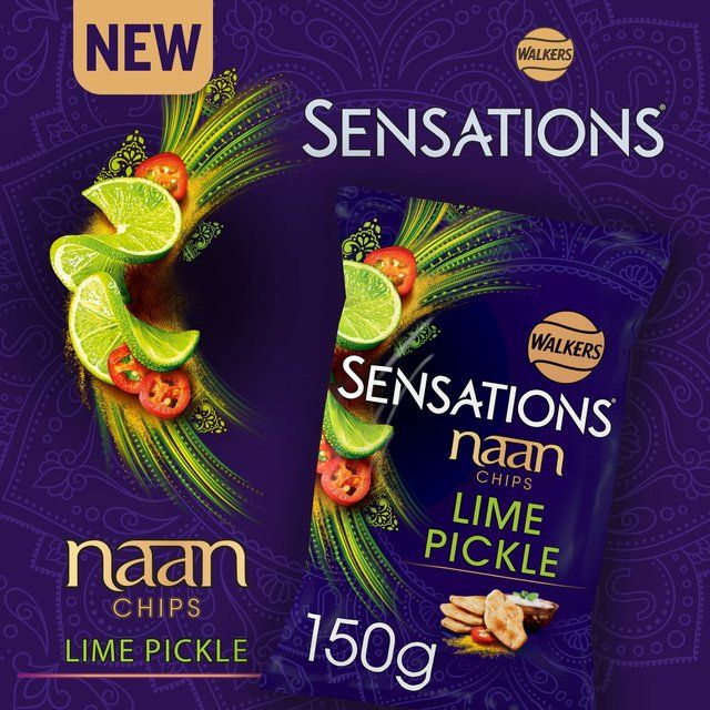 Sensations Lime & Pickle Sharing Naan Chips Crisps, Nuts & Snacking Fruit M&S   