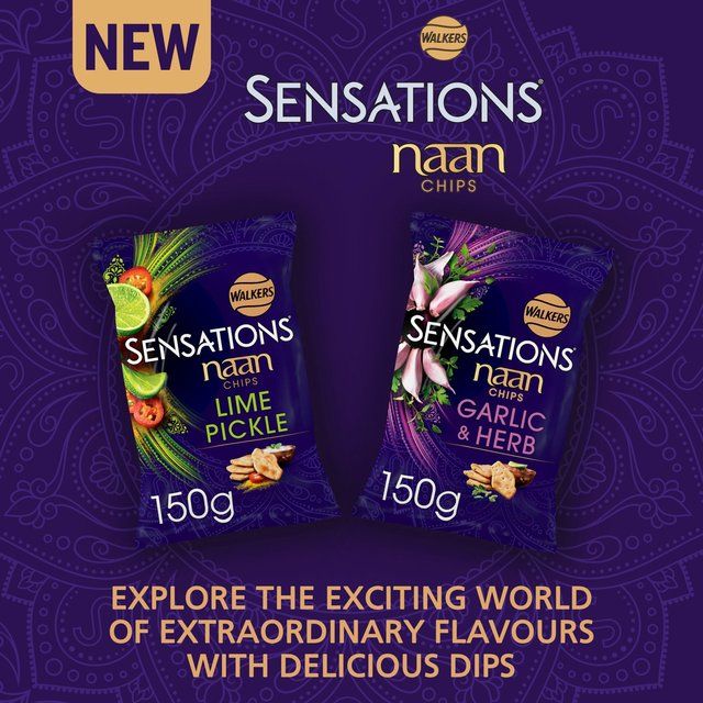 Sensations Lime & Pickle Sharing Naan Chips Crisps, Nuts & Snacking Fruit M&S   