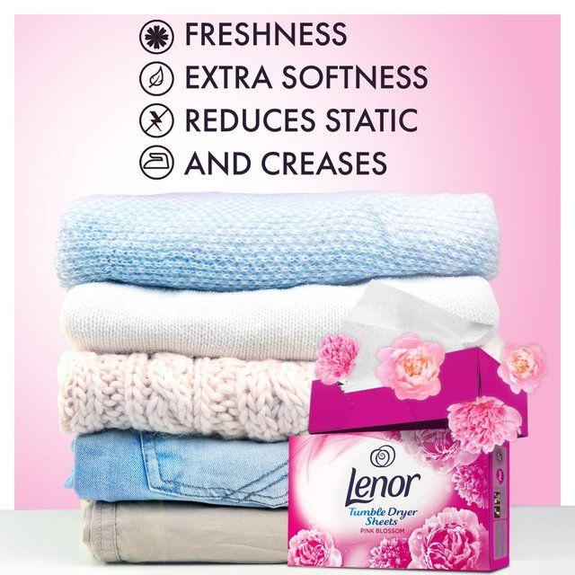 Lenor Fabric Tumble Dryer Sheets Pink Blossom Laundry M&S   