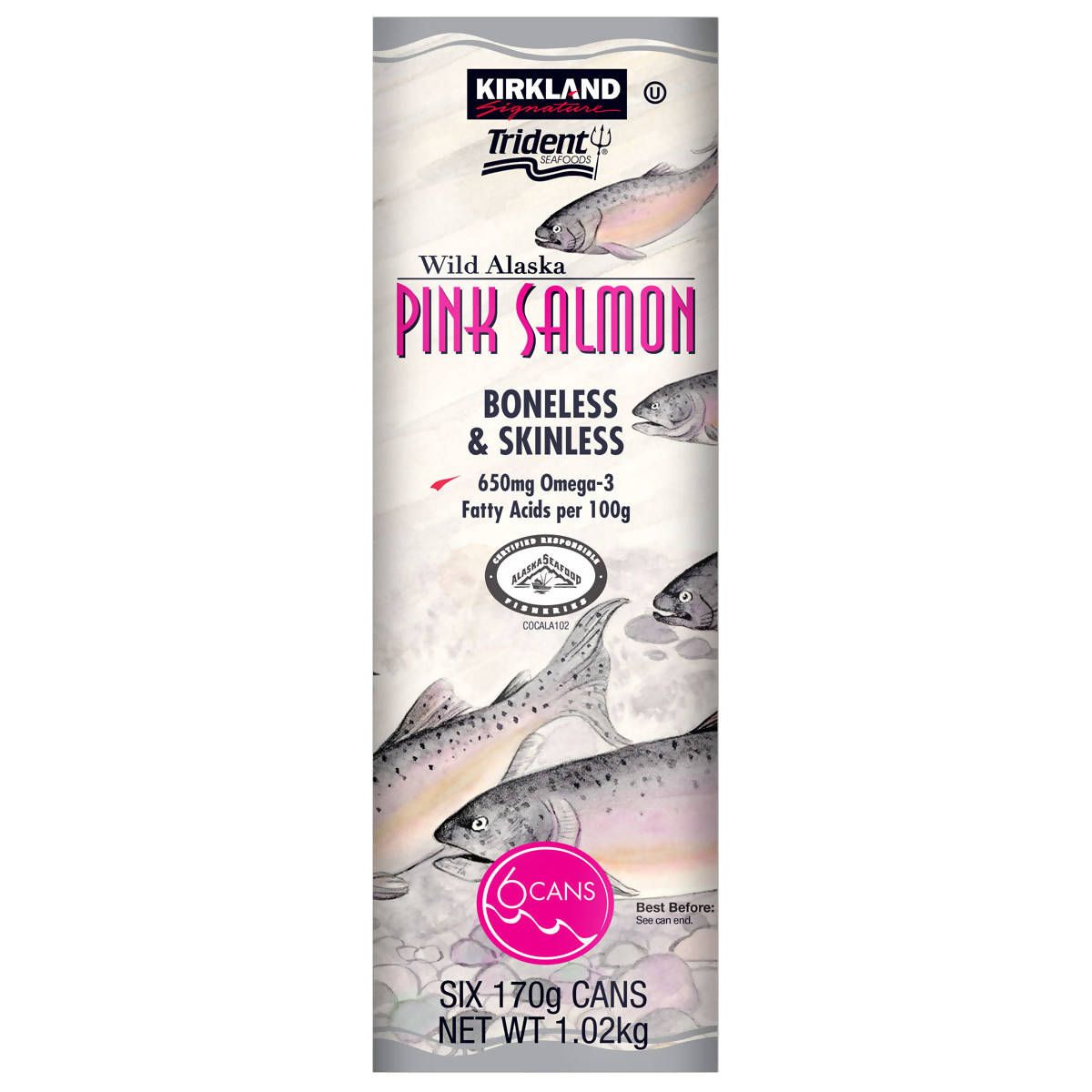 Kirkland Signature Wild Alaskan Pink Salmon, 6 x 170g