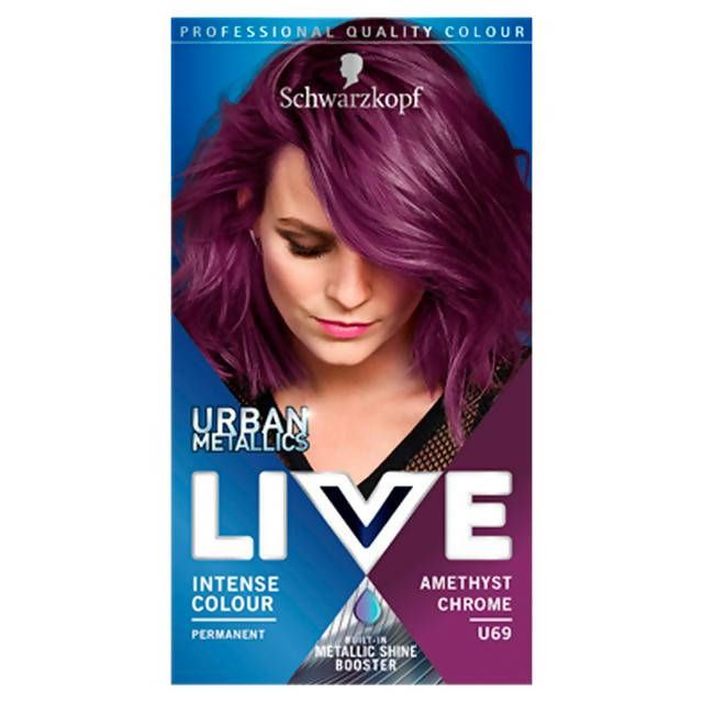 Schwarzkopf Live Intense Colour Urban Metallics Permanent Hair Dye Amethyst Chrome U69