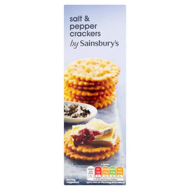 Sainsbury's Salt & Pepper Crackers 185g