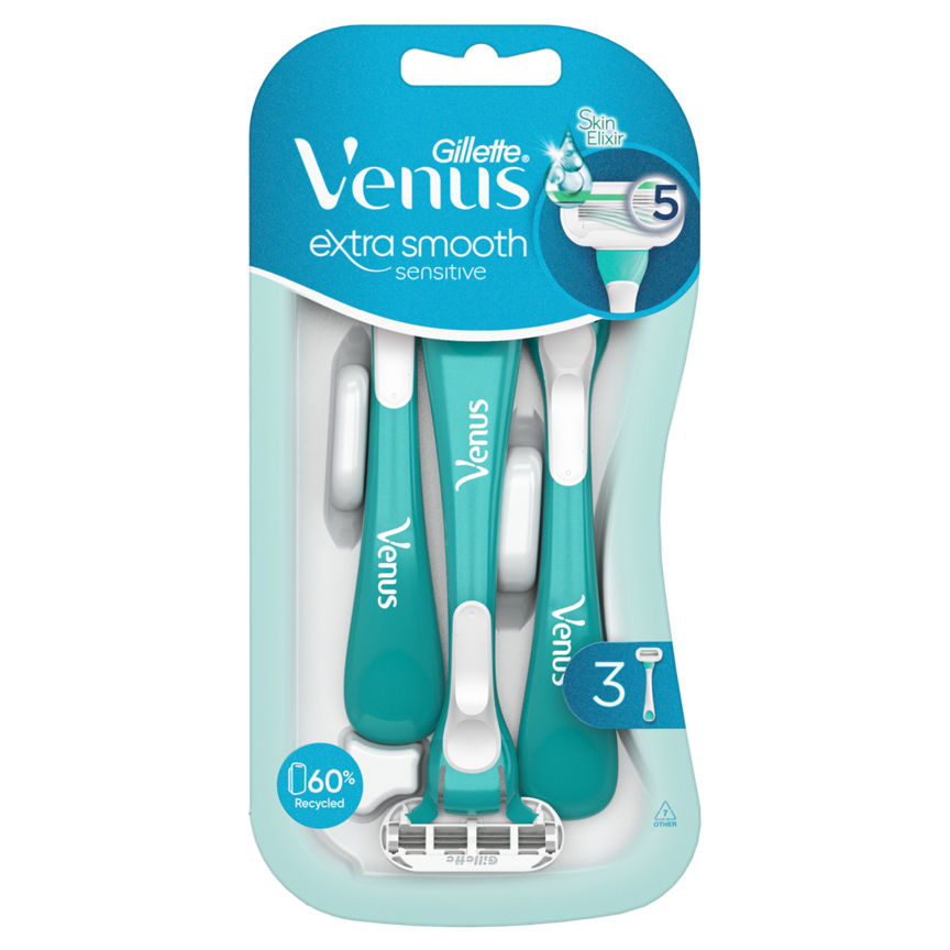 Venus Extra Smooth Sensitive Disposable Razors Women's Toiletries ASDA   