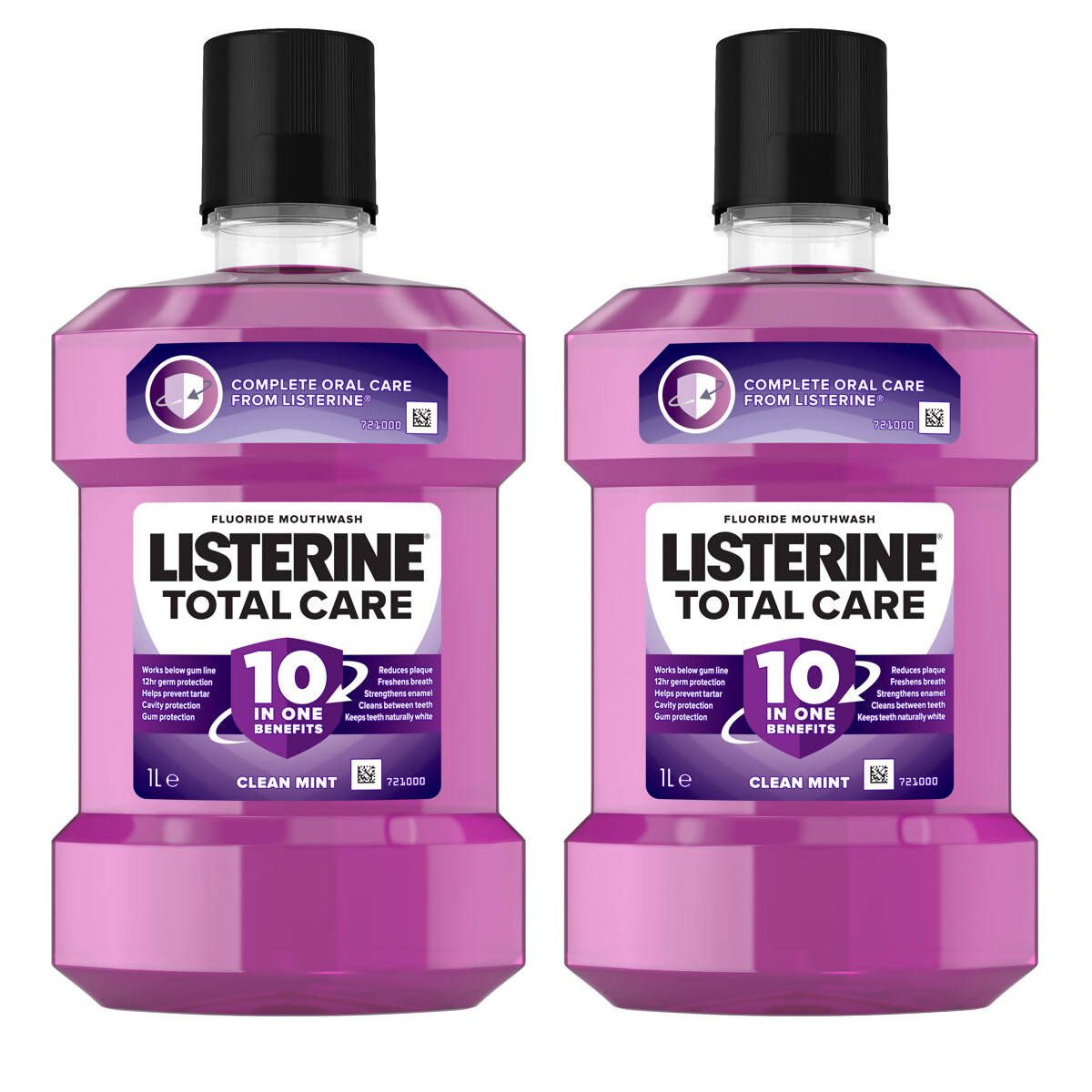 Listerine Total Care 10-in-1 Mouthwash, 2 x 1L Oral Care Costco UK