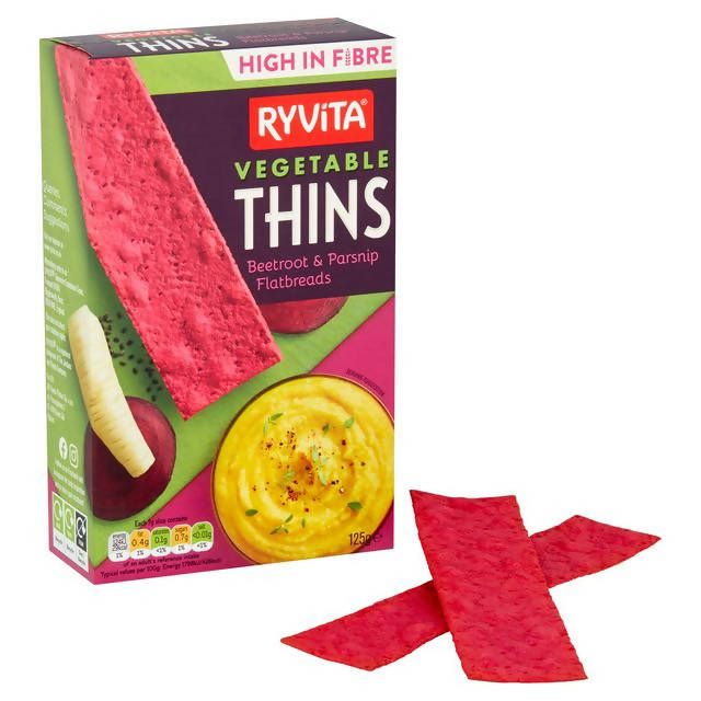 Ryvita Vegetable Thins Beetroot & Parsnip Flatbreads 125g