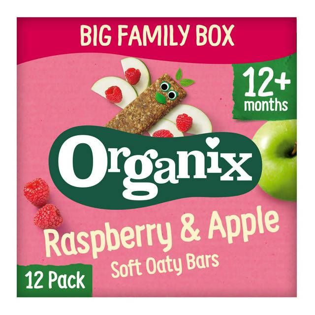 Organix Raspberry & Apple Soft Oaty Bars Big Family Box 12x30g