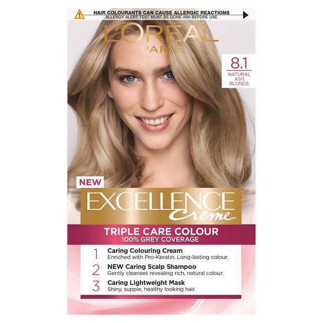 L'Oreal Paris Excellence Permanent Hair Dye Natural Ash Blonde 8.1