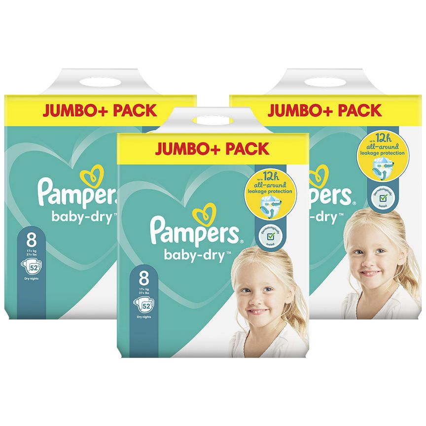 Pampers Stock Up Nappies Bundle Size 8