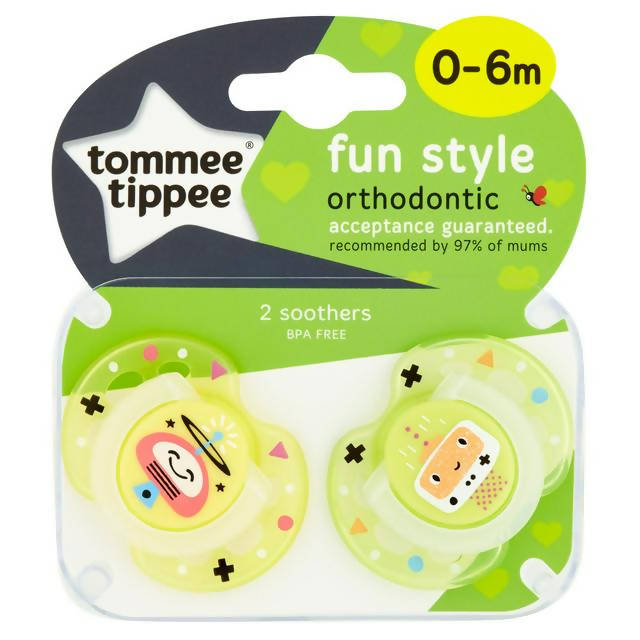 Tommee Tippee Closer To Nature Fun Soother, Months 0-6 x2