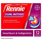 Rennie Dual Action Heartburn & Indigestion Chewable Tablets x12 GOODS Sainsburys   