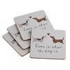 Sainsbury's Home Spotty Dashchaund Cork Back Coaster 4pk