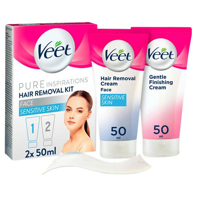 Veet Pure Hair Removal Cream Face for Sensitive Skin 2x50ml