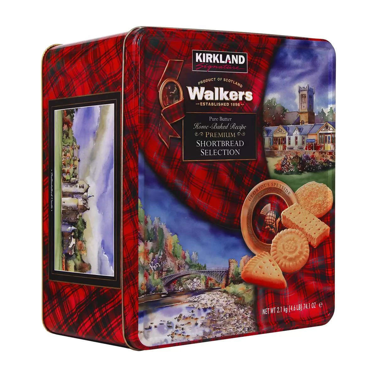 Kirkland Signature Walkers Premium Shortbread Selection, 2.1kg Tin Biscuits, Crackers & Bread Costco UK   