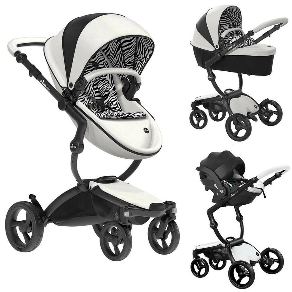 Mima Xari 7 Piece Travel System Bundle - Black/Zebra