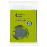 Sainsbury's Scouring Pads x4 Rubber gloves cloths & sponges Sainsburys   