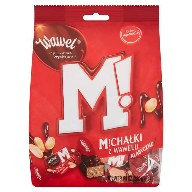 Wawel Micha?ki Klasyczne Chocolate Coated Candies with Peanuts 280g