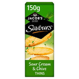 Jacob's Savours Thins, Sour Cream &amp; Chive Crackers 150g