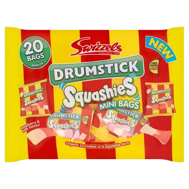 Swizzels Drumstick Squashies Mini Bags Raspberry & Milk Flavour Sweets x20 sweets Sainsburys   