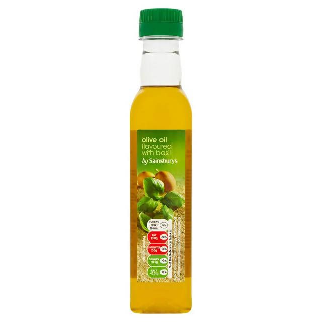 Sainsbury's Olive Oil Flavoured With Basil, Extra Virgin 250ml oils Sainsburys   