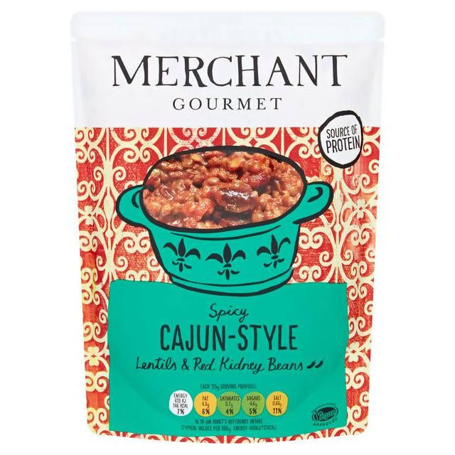 Merchant Gourmet Spicy Cajun Style Lentils & Red Kidney Beans 250g Vegetables Sainsburys   