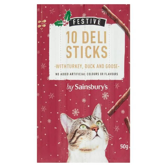 Sainsbury's Festive Deli Sticks for Cats with Turkey, Duck & Goose x10 50g