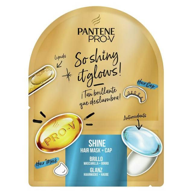 Pantene So Shiny It Glows! Shine, Hair Mask & Cap 20ml shampoo & conditioners Sainsburys   