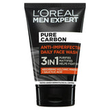 L'Oreal Men Expert Pure Carbon 3 in 1 Daily Face Wash 100ml face & body skincare Boots   