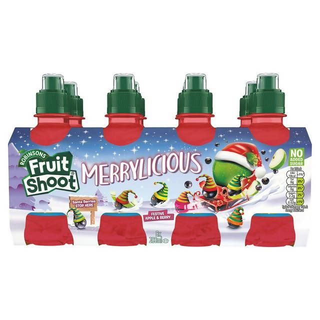 Robinsons Fruit Shoot Merrylicious Festive Apple & Berry Kids Drink 8x200ml