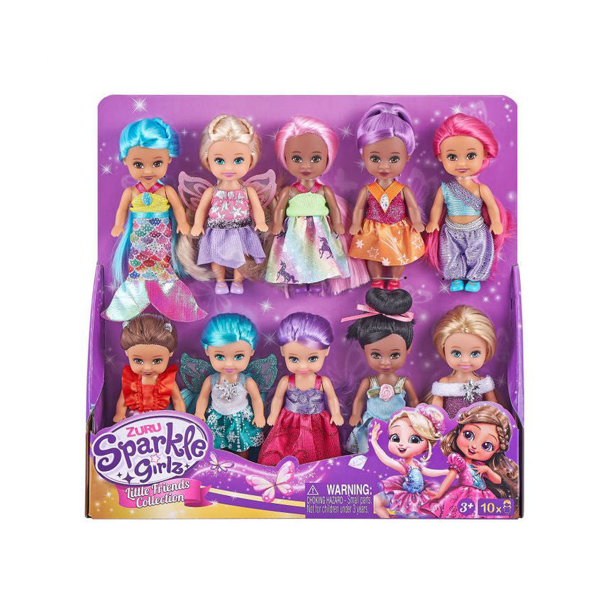 Zuru Sparkle Girlz Little Friends Set of 10 Dolls