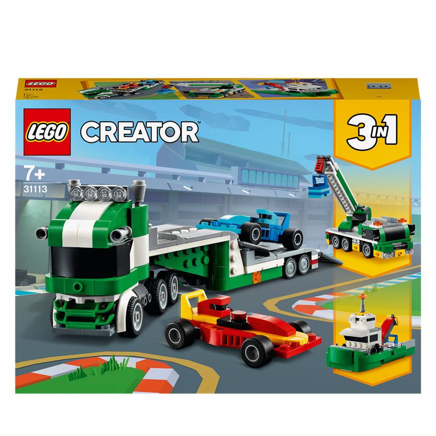 LEGO Creator 3 in 1 Race Car Transporter Set 31113 Kid's Zone ASDA   